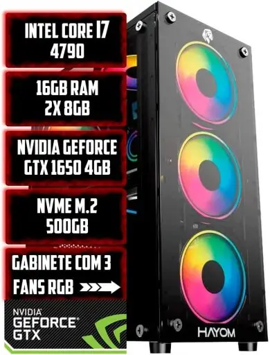 PC Gamer Intel Core i7 4790, 16GB RAM, NVME M.2 500GB