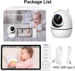 Babá Eletronica, 5.0" HD 720P Bebê Câmera com Tela — imagem 3