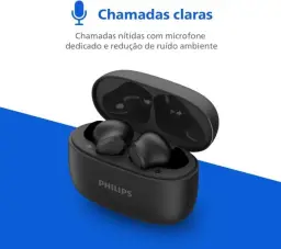 PHILIPS, Fone de Ouvido Sem Fio TWS, TAT1109BK/00, Bluetooth, Com Microfone — imagem 5