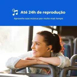 PHILIPS, Fone de Ouvido Sem Fio TWS, TAT1109BK/00, Bluetooth, Com Microfone — imagem 2
