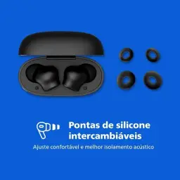 PHILIPS, Fone de Ouvido Sem Fio TWS, TAT1109BK/00, Bluetooth, Com Microfone — imagem 8