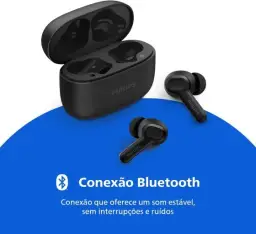 PHILIPS, Fone de Ouvido Sem Fio TWS, TAT1109BK/00, Bluetooth, Com Microfone — imagem 7