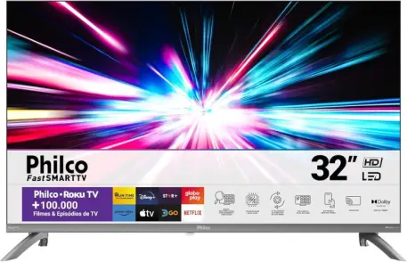 Smart TV 32" Philco LED Roku Tv HD