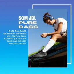 JBL, Fone de Ouvido Bluetooth, Tune 520BT, On-ear, Sem Fio - Azul — imagem 3