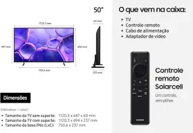 Samsung Smart TV 50" Crystal UHD 4K U8600F 2025 — imagem 9