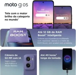 Smartphone Motorola Moto g05-128GB 12GB (4GB RAM + 8GB Ram Boost) e Camera 50MP — imagem 4