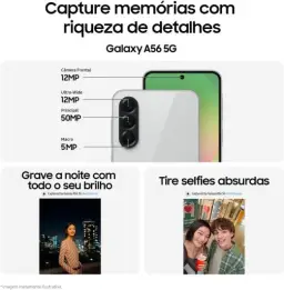 Smartphone Samsung Galaxy A56 5G 128GB, 8GB RAM, Câmera 50MP, IP67 — imagem 3