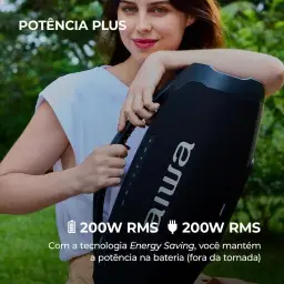 Caixa de Som Boombox Plus AIWA BBS-01-B 200W Bluetooth 5.3-200W RMS - 30 Horas — imagem 5