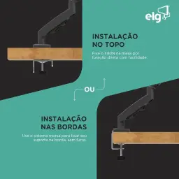 ELG, F80N, Suporte Articulado de Mesa, Pistão a Gás, Design Compacto e Retrátil — imagem 4