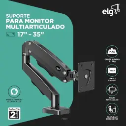 ELG, F80N, Suporte Articulado de Mesa, Pistão a Gás, Design Compacto e Retrátil — imagem 2