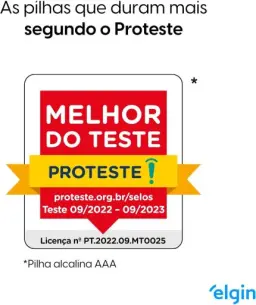 Pilha Alcalina AAA com 16 unidades Elgin Palito — imagem 7
