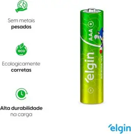 Pilha Alcalina AAA com 16 unidades Elgin Palito — imagem 2