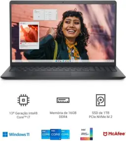 Notebook Dell Inspiron I15-I1300-A80P 15.6" Full HD 13ª Gen Intel Core i7 16GB — imagem 7