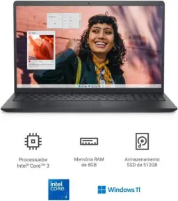 Notebook Dell Inspiron i15-i3100-A15P 15.6" Full HD Intel Core 3-100U 8GB 512GB — imagem 2