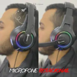 Fone De Ouvido Headset Gamer Luz Led RGB Compatível com Computador, Celular — imagem 5