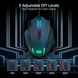 Redragon Mouse M908 Impact RGB LED MMO com botões laterais Mouse para jogos com — imagem 3