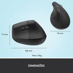 Mouse Sem Fio Logitech Lift Vertical com Design Ergonômico para Redução de — imagem 10