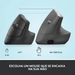 Mouse Sem Fio Logitech Lift Vertical com Design Ergonômico para Redução de — imagem 9