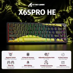 ATTACK SHARK X65 PRO HE Teclado sem fio para jogos Rapid Trigger — imagem 2