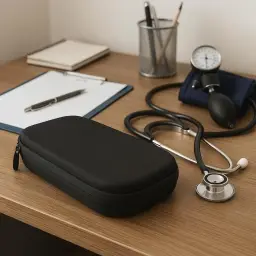 Estojo Rígido Para Estetoscópio e Esfigmomanômetro Preto Premium Com — imagem 9