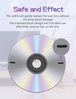 Elook Limpador de CD Player, disco de limpeza de lente a laser para leitor de — imagem 4