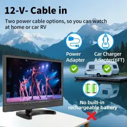 TV LED HD de 14 polegadas, televisão pequena portátil com entrada HDMI — imagem 5