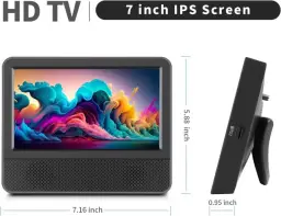 Tela de TV IPS 1080P de 7 polegadas, televisão pequena com sintonizador digital — imagem 5
