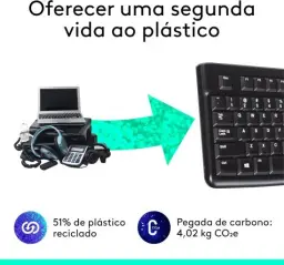 Teclado com fio USB Logitech K120, Resistente à Respingos — imagem 5