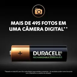 Duracell Pilha Recarregável AA 2500mAh Pequena Com 4 Unidades – Ideal para — imagem 6