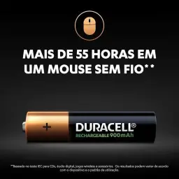 Duracell Pilha Recarregável AAA 900mAh Palito Com 4 Unidades – Ideal para — imagem 4