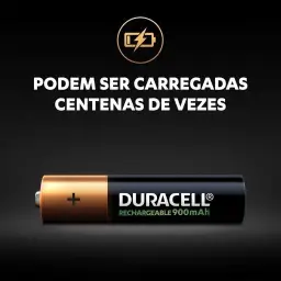 Duracell Pilha Recarregável AAA 900mAh Palito Com 4 Unidades – Ideal para — imagem 3
