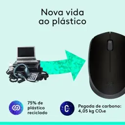 Mouse sem fio Logitech M170 com Design Ambidestro Compacto — imagem 4