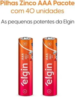 Caixa de Pilha AAA com 40 unidades Elgin Palito - Tubo, Zinco — imagem 3