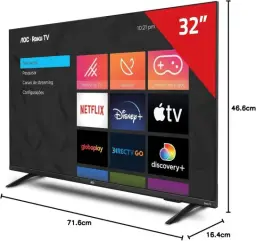 Smart TV LED 32" HD AOC 32S5135/78G - Design sem bordas, Wifi — imagem 9