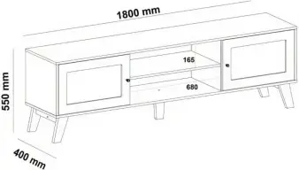 Rack para Tv ate 75" com 2 portas CHARLOTTE cor Pinho/Off White - Artely — imagem 3
