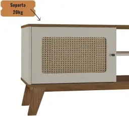 Rack para Tv ate 75" com 2 portas CHARLOTTE cor Pinho/Off White - Artely — imagem 7