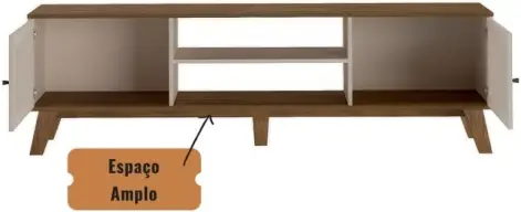 Rack para Tv ate 75" com 2 portas CHARLOTTE cor Pinho/Off White - Artely — imagem 6