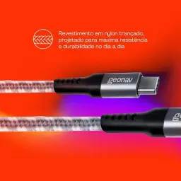 Geonav Cabo USB-C (tipo C) para USB-C (tipo C), 1,5 metros, nylon trançado — imagem 4