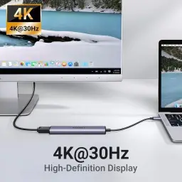 USB C Hub 5 em 1 adaptador multiporta 4K HDMI, fornecimento de energia de 100 W — imagem 5