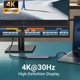 USB C Hub 5 em 1 adaptador multiporta 4K HDMI, fornecimento de energia de 100 W — imagem 8