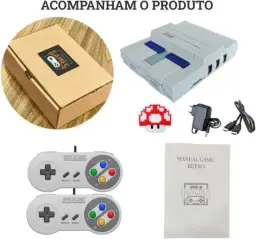Mini Console Retro Super Nintendo com 150 mil jogos + 2 Controles Super 3D Games — imagem 3