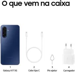 Celular Samsung Galaxy A17 5G, 256GB, 8GB, 50MP Tela 6.7" - Azul — imagem 9