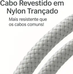 Cabo USB-C Turbo 2 Metros Tipo C 60W Nylon Trançado e Reforçado Compativel Com — imagem 5