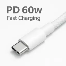 Cabo USB-C Turbo 2 Metros Tipo C 60W Nylon Trançado e Reforçado Compativel Com — imagem 3