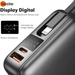 Basike Carregador Portátil, Power Bank 20000mAh com Cabos Integrados — imagem 2