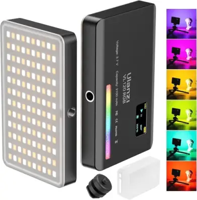 Luz de vídeo ULANZI VL120 RGB, Luzes de vídeo de bolso LED On-Camera