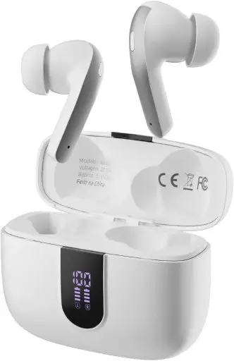 Fone de Ouvido Sem Fio Bluetooth, 40 Horas de Reprodução com Display LED