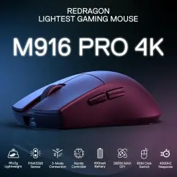 Mouse com fio Redragon King 4K Pro (USB, cabo 1,8 m, 4K, 16.000 DPI, 7 botões — imagem 2
