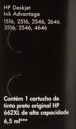Cartucho HP 662XL Preto Original (CZ105AB) Para ImpressoraDeskJet 2516, 3516 — imagem 7