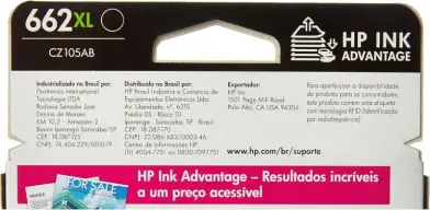 Cartucho HP 662XL Preto Original (CZ105AB) Para ImpressoraDeskJet 2516, 3516 — imagem 5